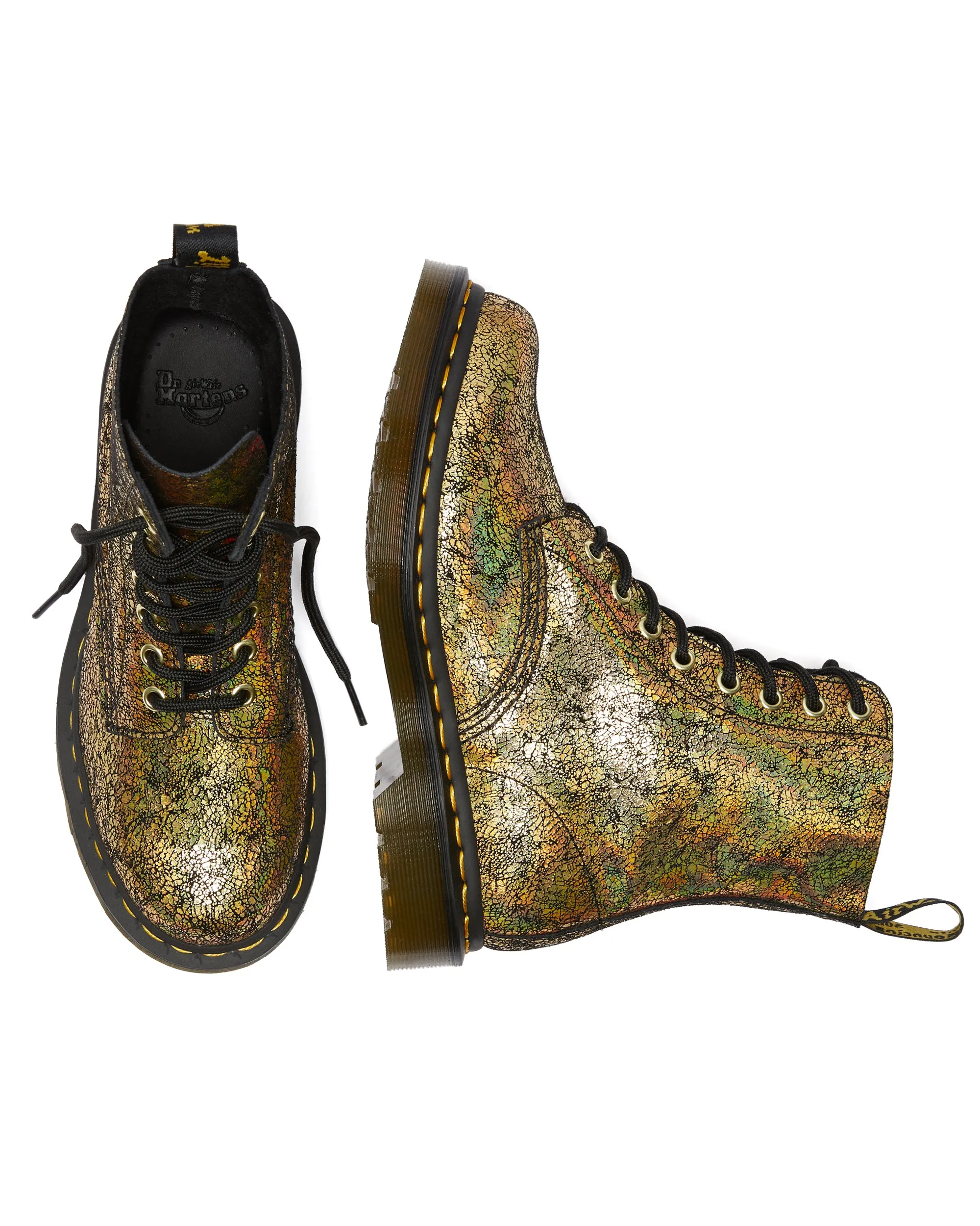 1460 Pascal Gold Iridescent Crackle Boots