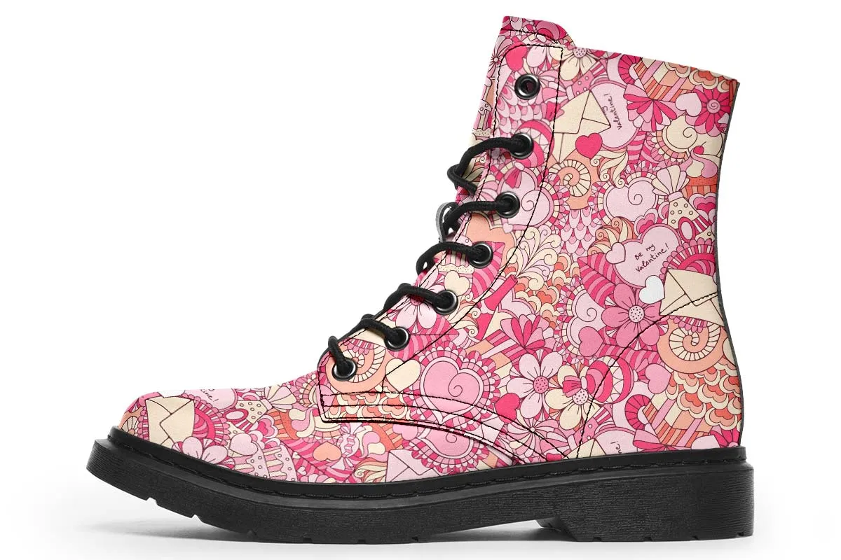 Abstract Valentines Day Boots