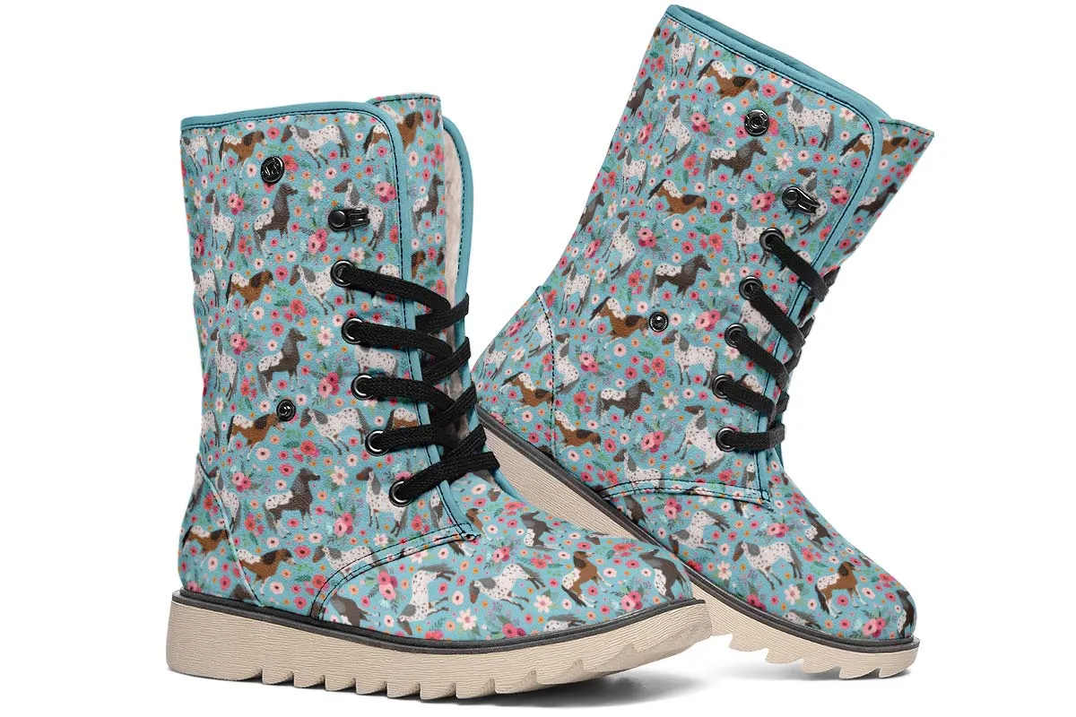 Appaloosa Horse Flower Polar Vibe Boots