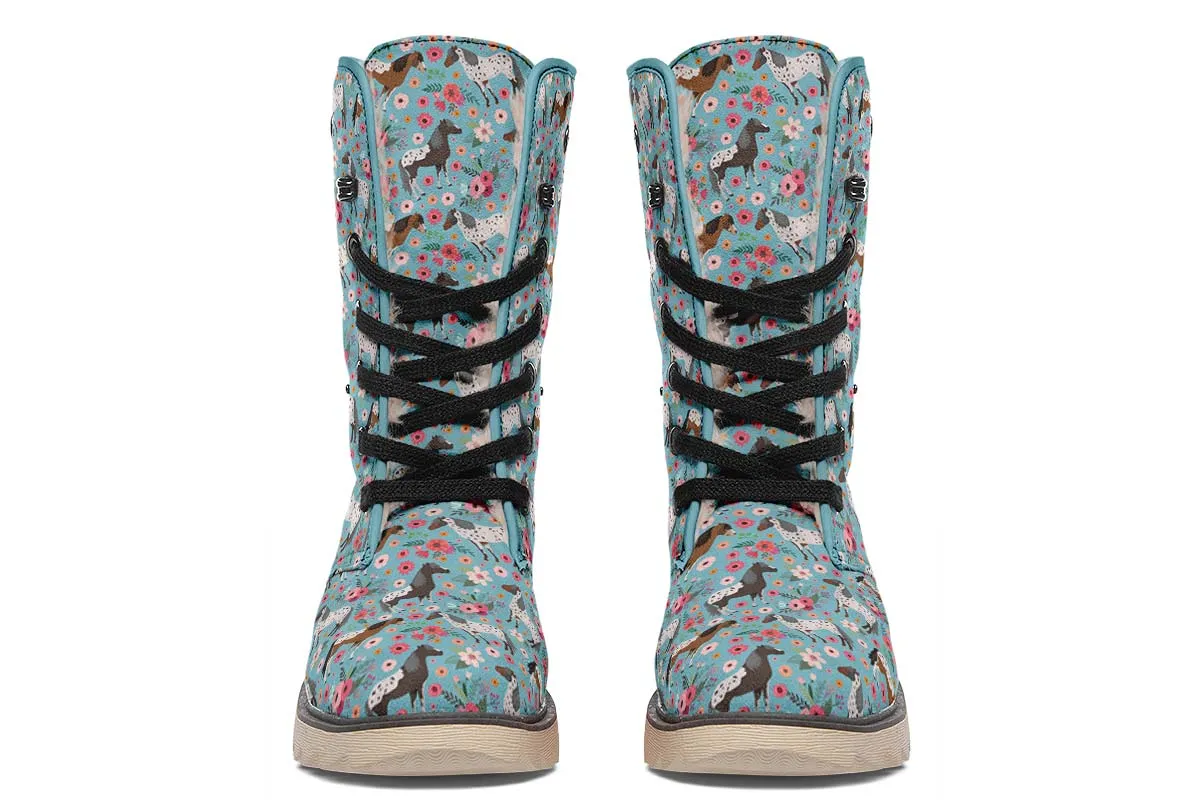 Appaloosa Horse Flower Polar Vibe Boots