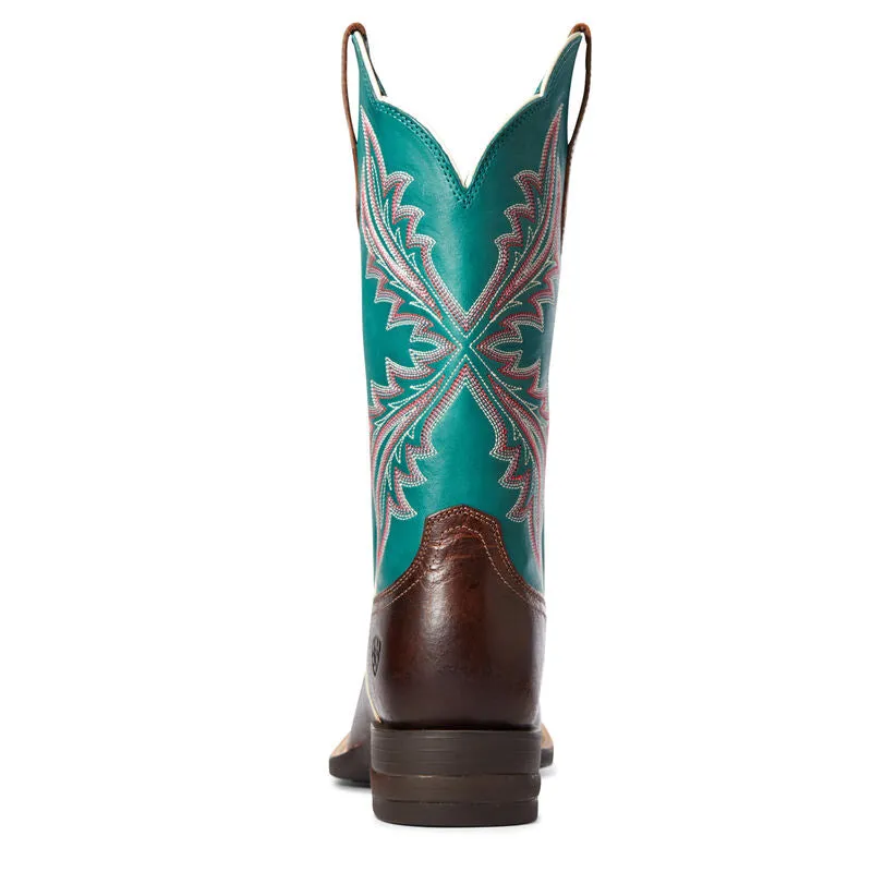 Ariat West Green Brown Patina/Blue Grass Western Riding Multicolor Womens Boots