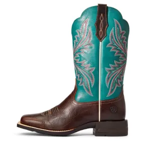 Ariat West Green Brown Patina/Blue Grass Western Riding Multicolor Womens Boots