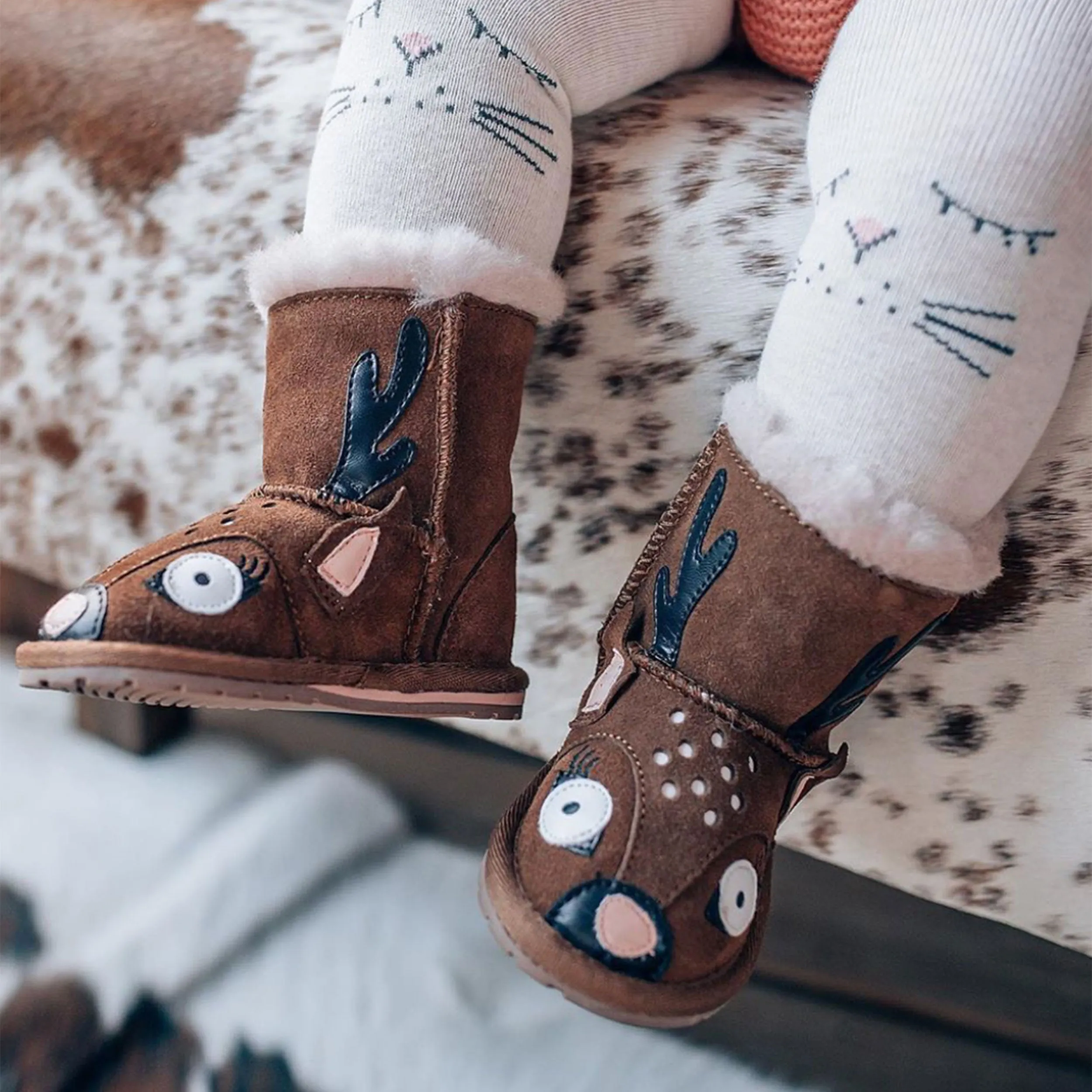 Babies Deer Walker Boots - Chestnut