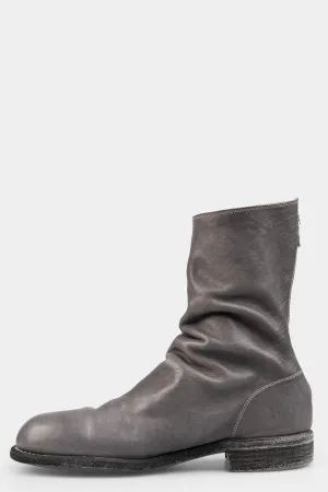 Back zip mid-top leather boots | 988ZX