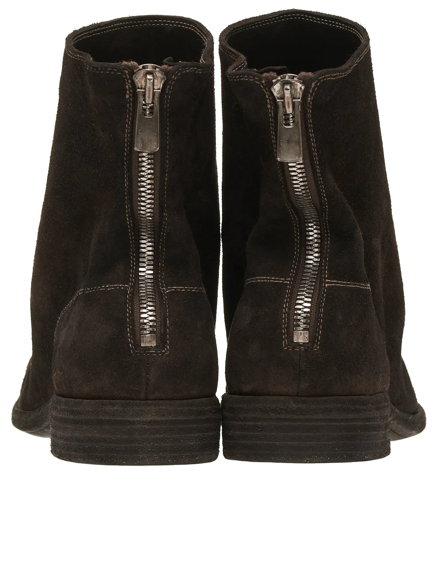 Back-Zip Suede Boots (986-HORSE-REVERSE-CV60T-DARK-B)