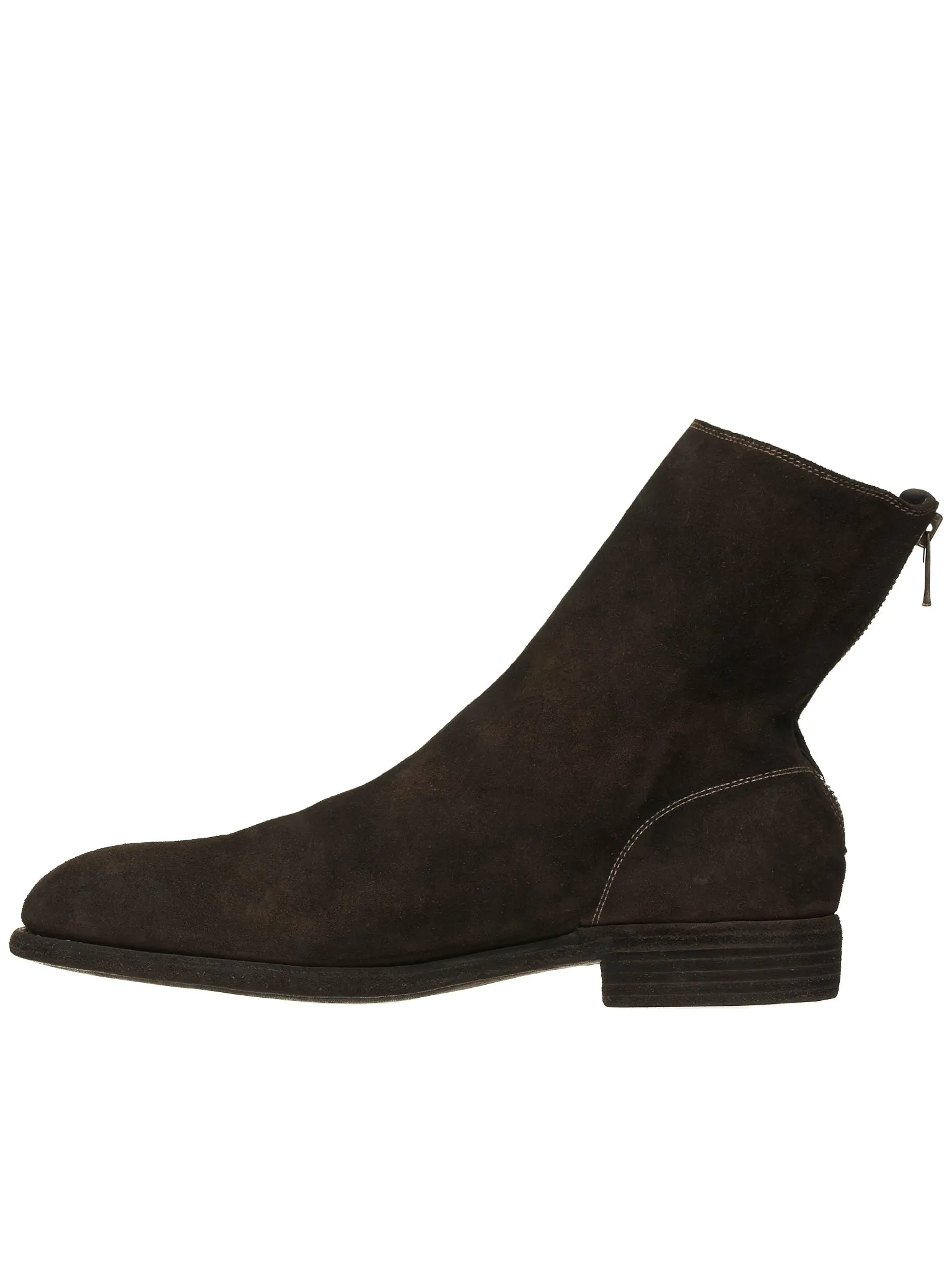 Back-Zip Suede Boots (986-HORSE-REVERSE-CV60T-DARK-B)