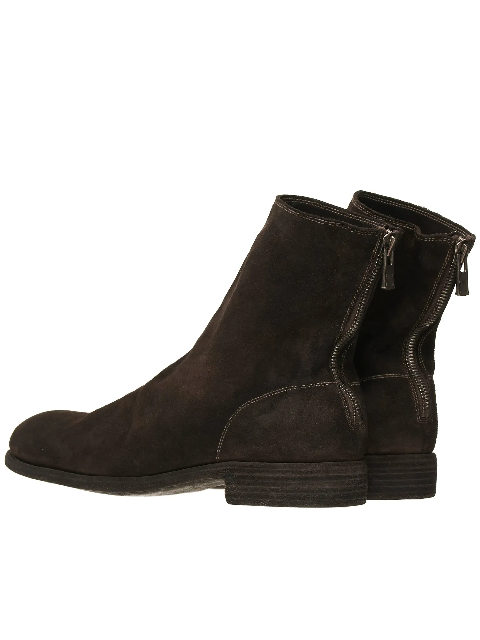 Back-Zip Suede Boots (986-HORSE-REVERSE-CV60T-DARK-B)