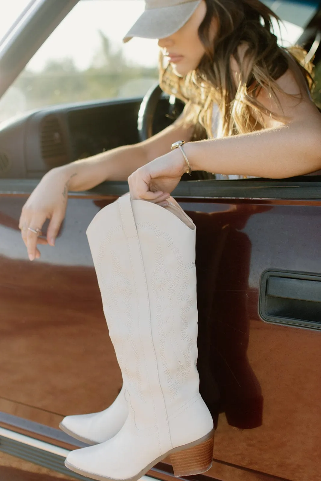 Beige Classic Cowgirl Boot