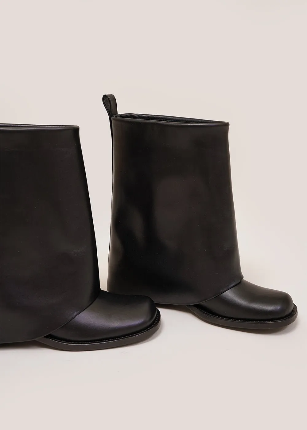 Black Folded Boots