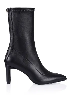 Briana Sock Boots - Black Stretch Kid Leather