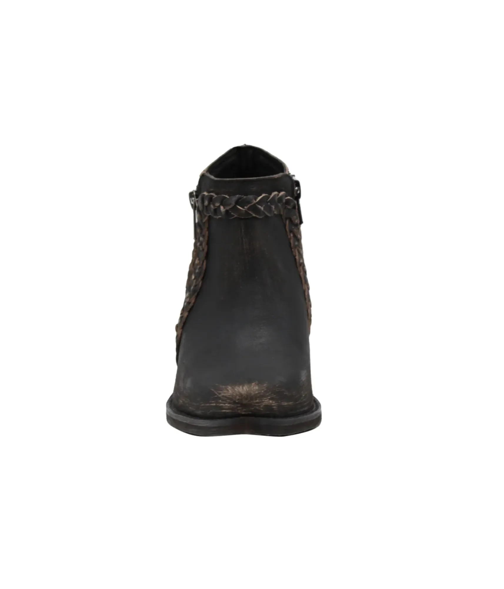 Bronco Braided Ankle Boots in Black