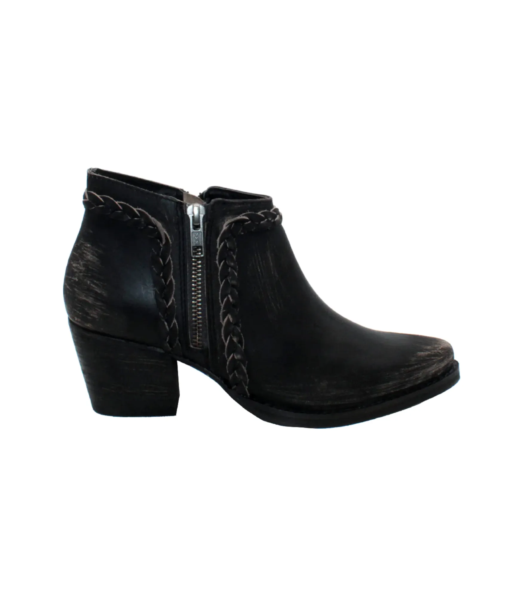 Bronco Braided Ankle Boots in Black