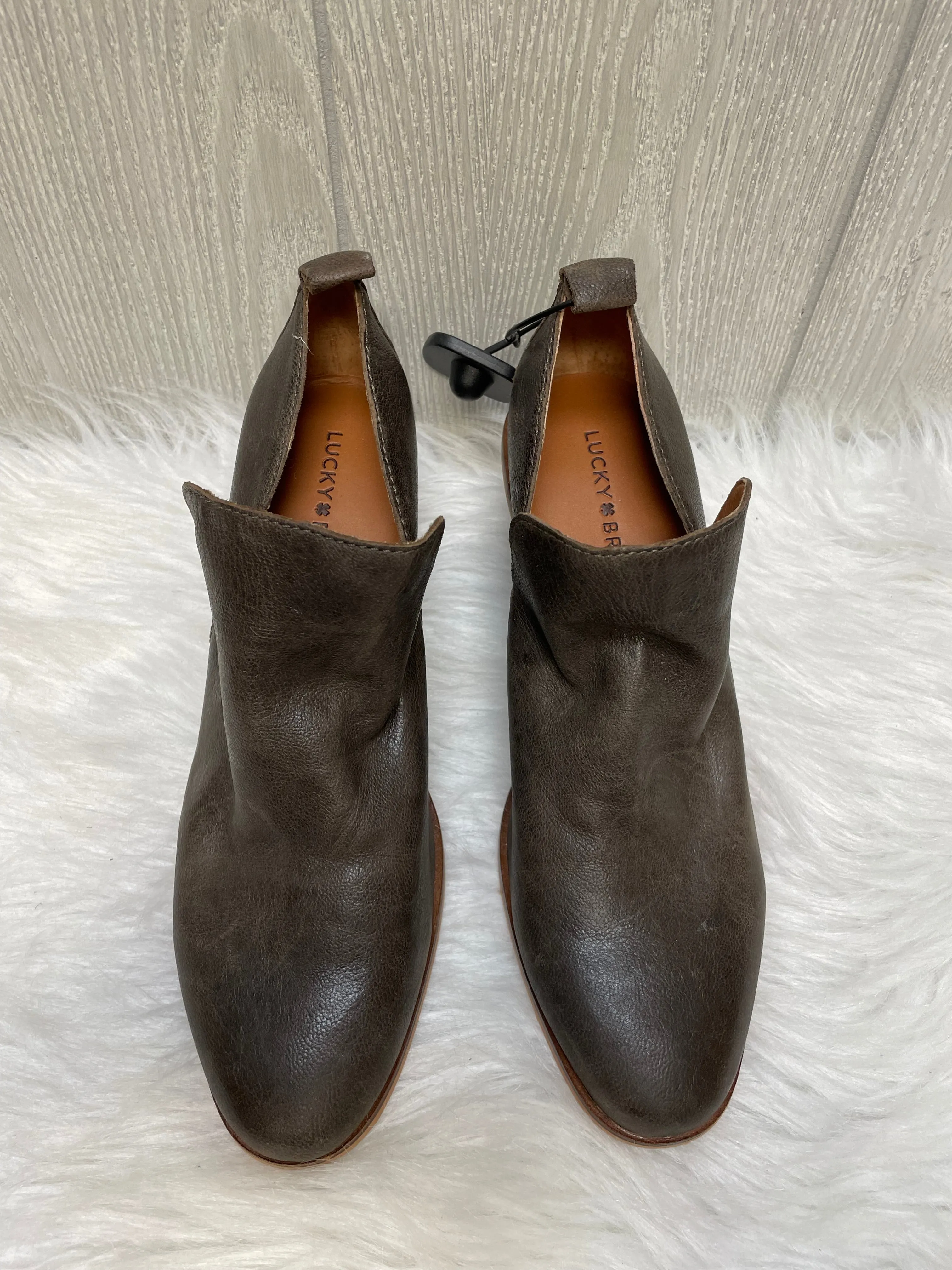 Bronze Boots Ankle Heels Lucky Brand, Size 8