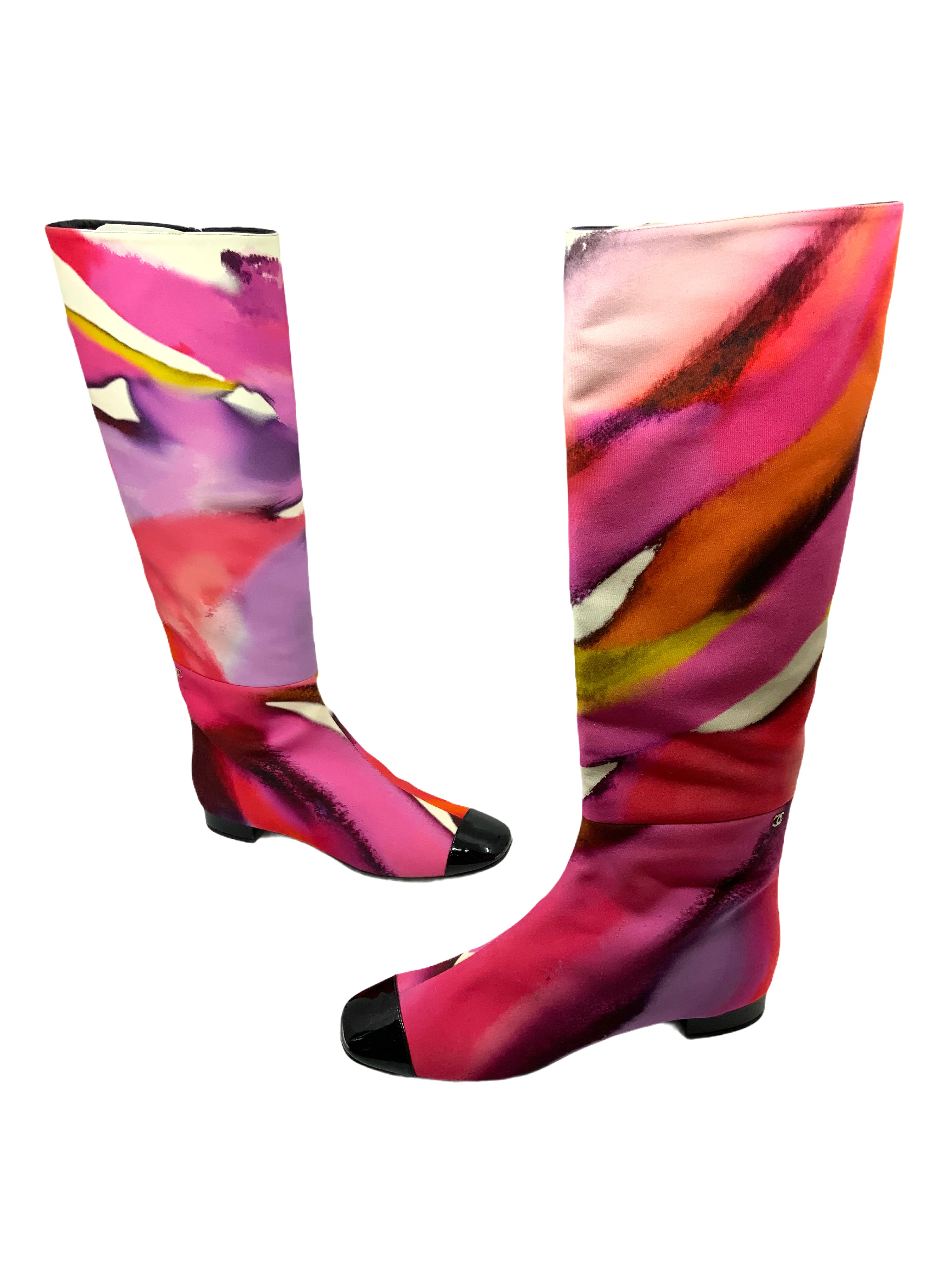 Chanel Tie-Dye Cap-Toe Boots Size 11