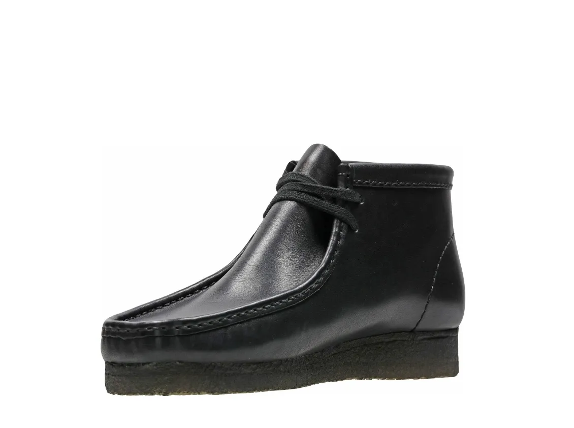 Clarks Wallabee Black Leather Boot