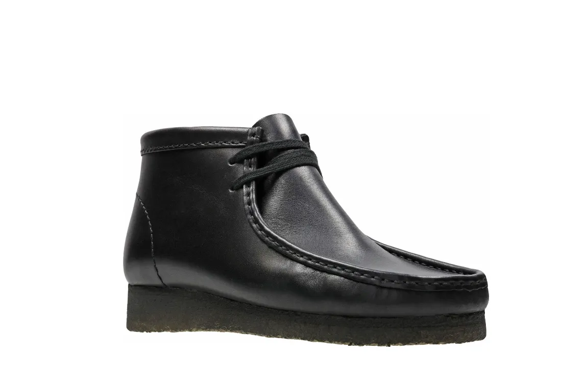 Clarks Wallabee Black Leather Boot