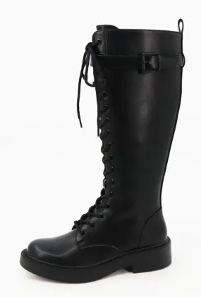 CLYDE03 - BLACK COMBAT BOOTS