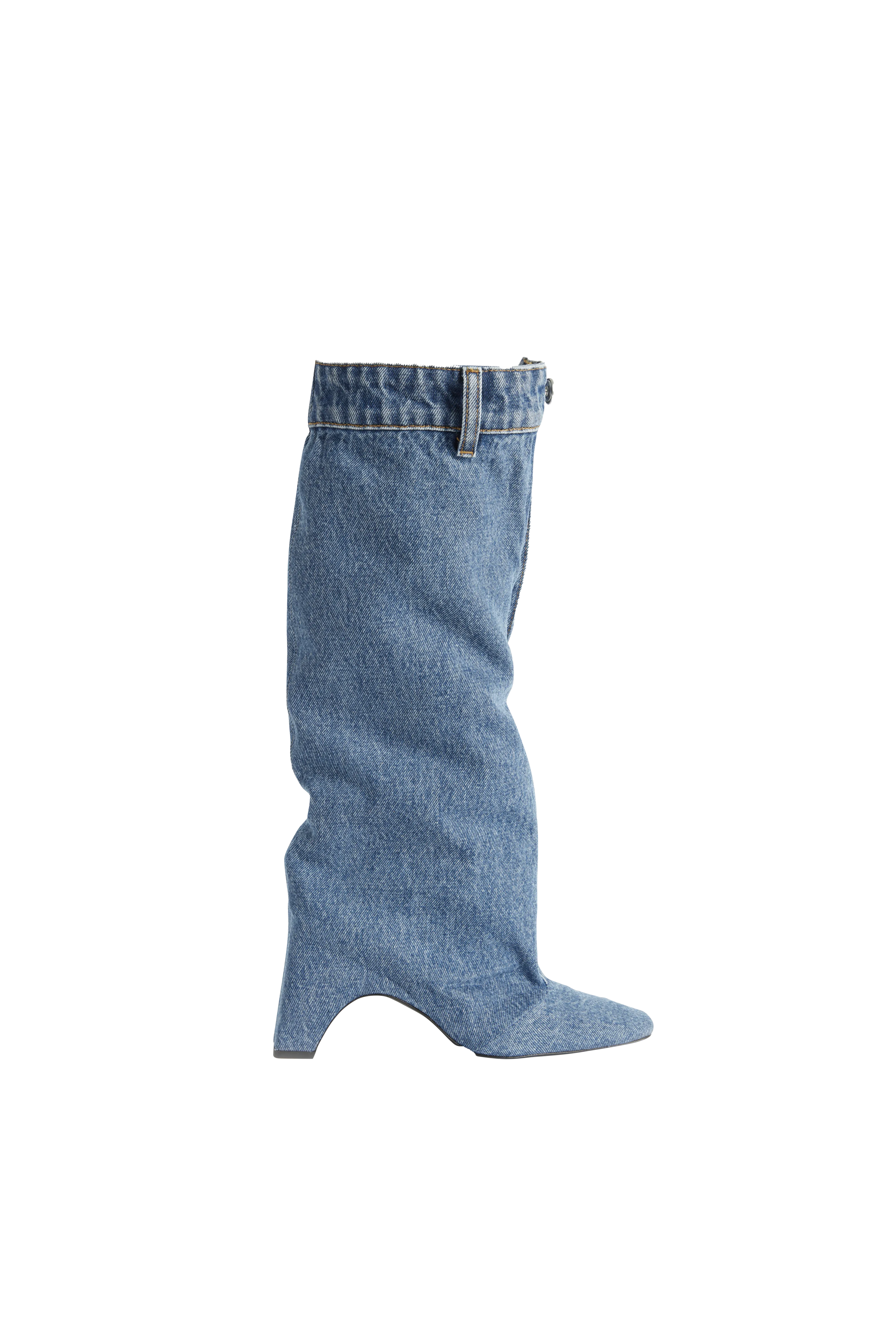 COPERNI - Denim Open Knee Bridge Boot WASHED BLUE