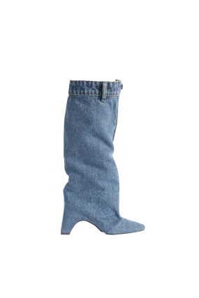 COPERNI - Denim Open Knee Bridge Boot WASHED BLUE