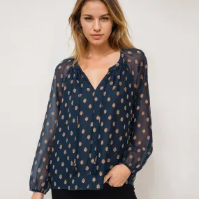 Daniel Rainn - Grayson Split Neck Polka Dots Top