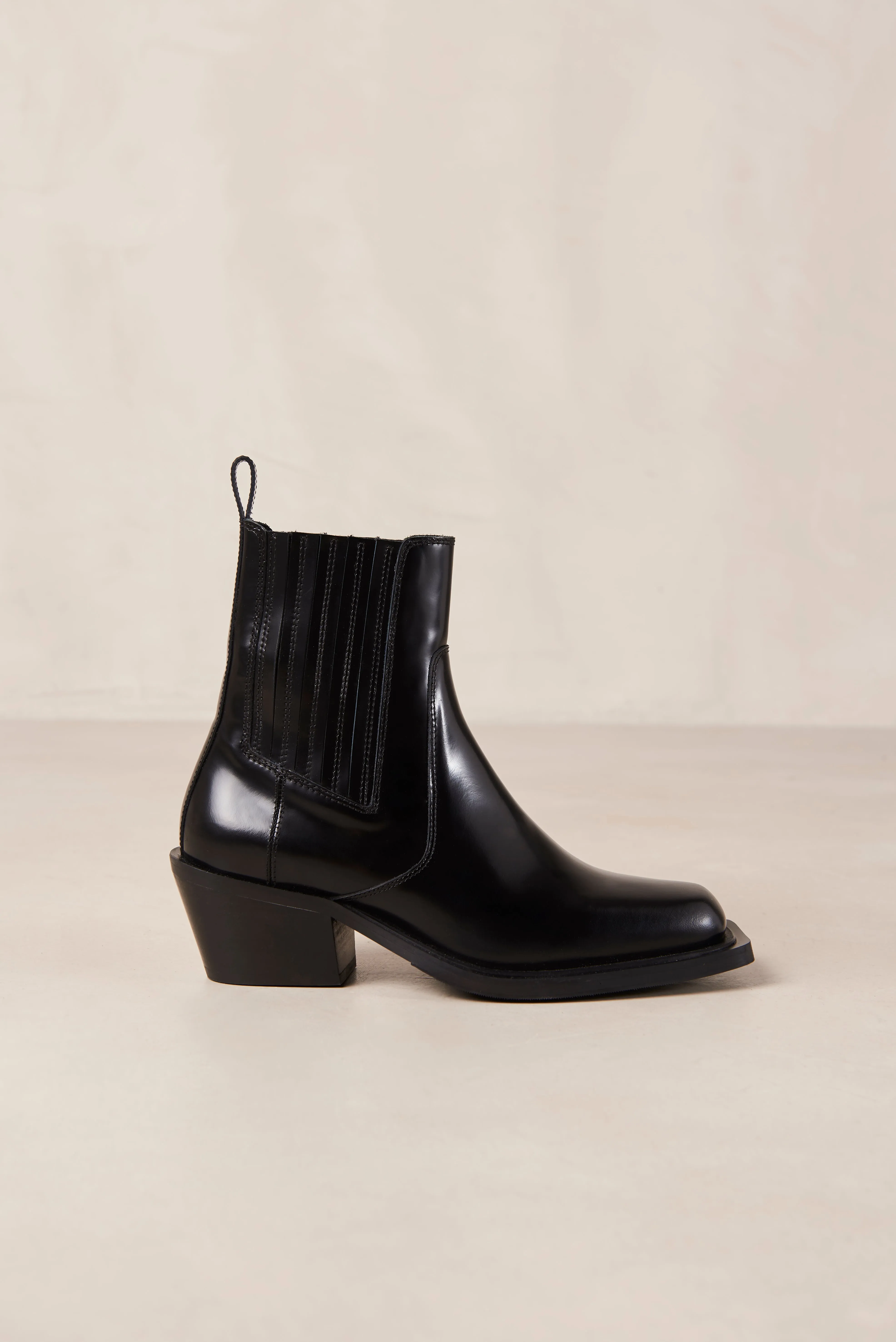 Denver Black Leather Ankle Boots