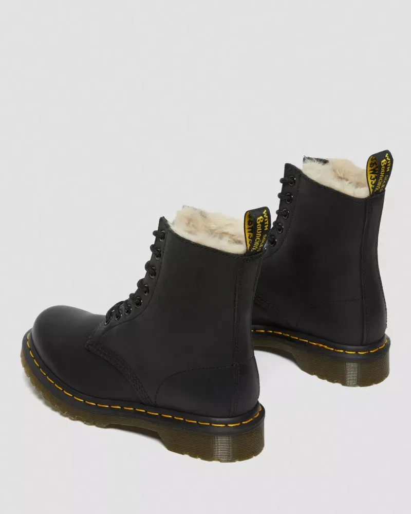 Dr. Martens Women's 1460 Serena Faux Fur Lined - Black