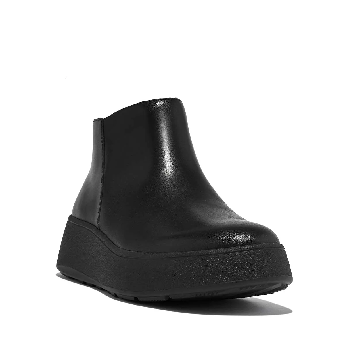 Fit-Flop F-Mode Flatform Zip Ankle Boots Black -    