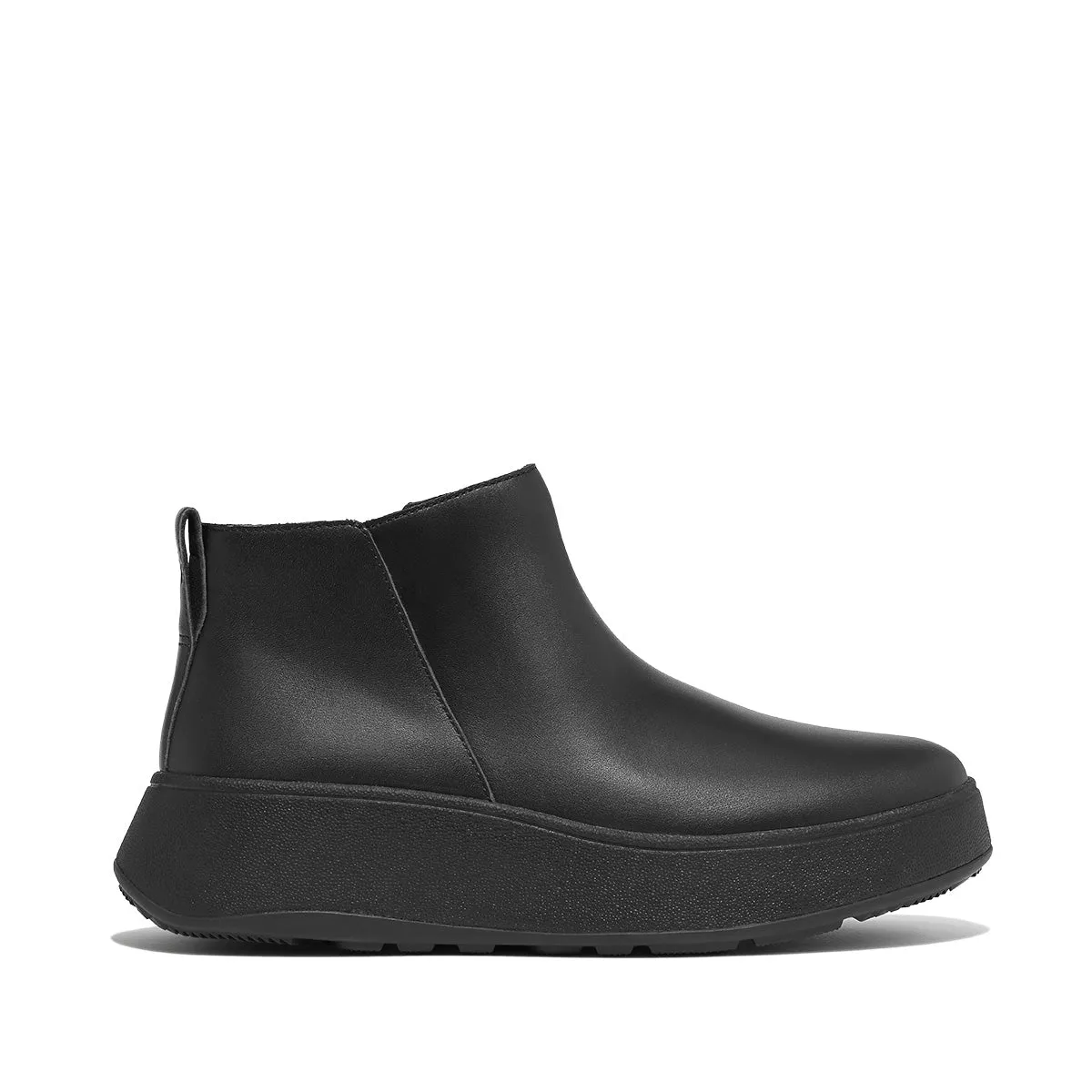 Fit-Flop F-Mode Flatform Zip Ankle Boots Black -    