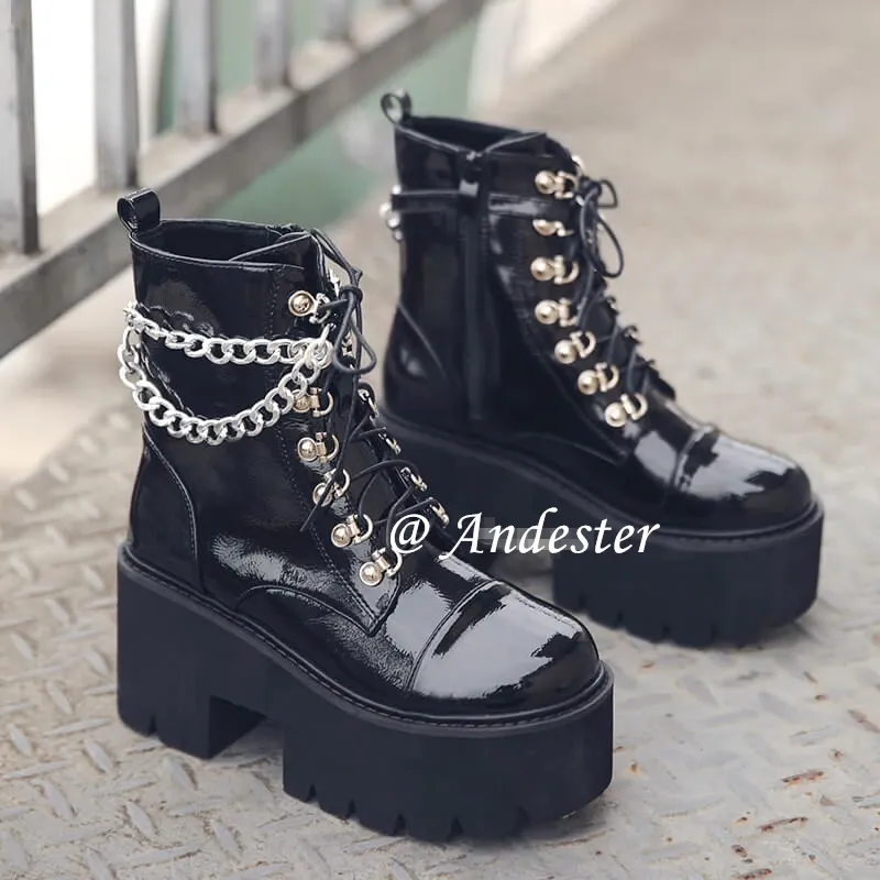 Gothic Punk Ankle Zipper Boots AD11650