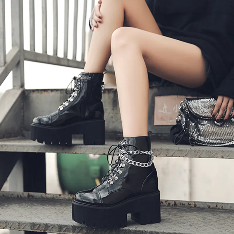 Gothic Punk Ankle Zipper Boots AD11650