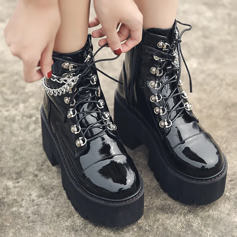 Gothic Punk Ankle Zipper Boots AD11650