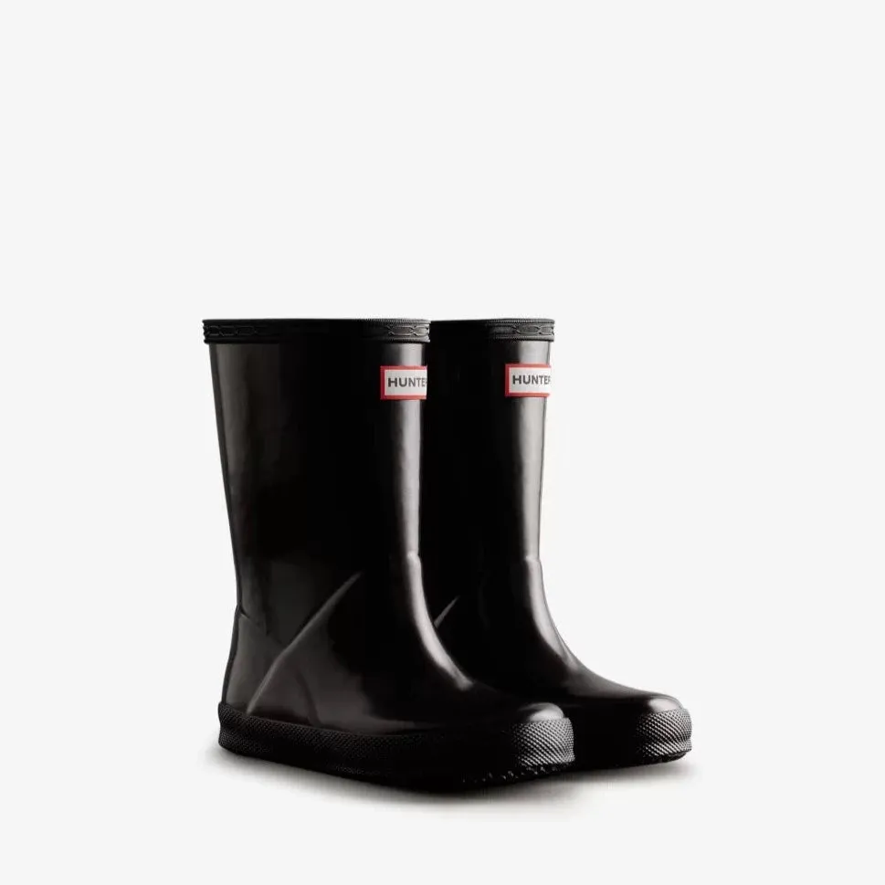 Hunter Black Original Kids First Gloss Rain Boot