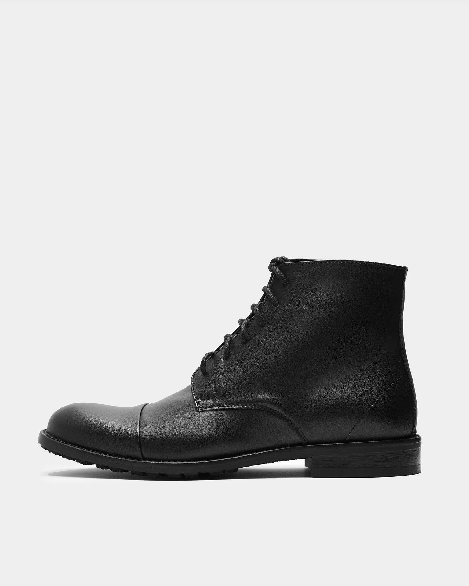 Lace-Up Men's Corn Leather Vegan Ankle Boots | Black