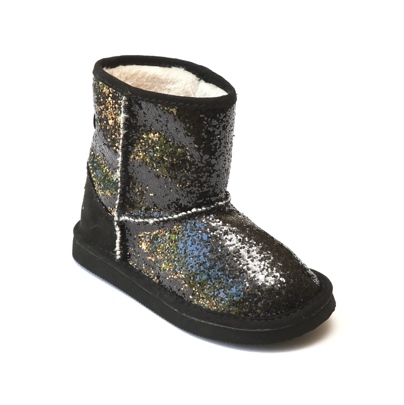 L'Amour Girls Glitter Furry Boots