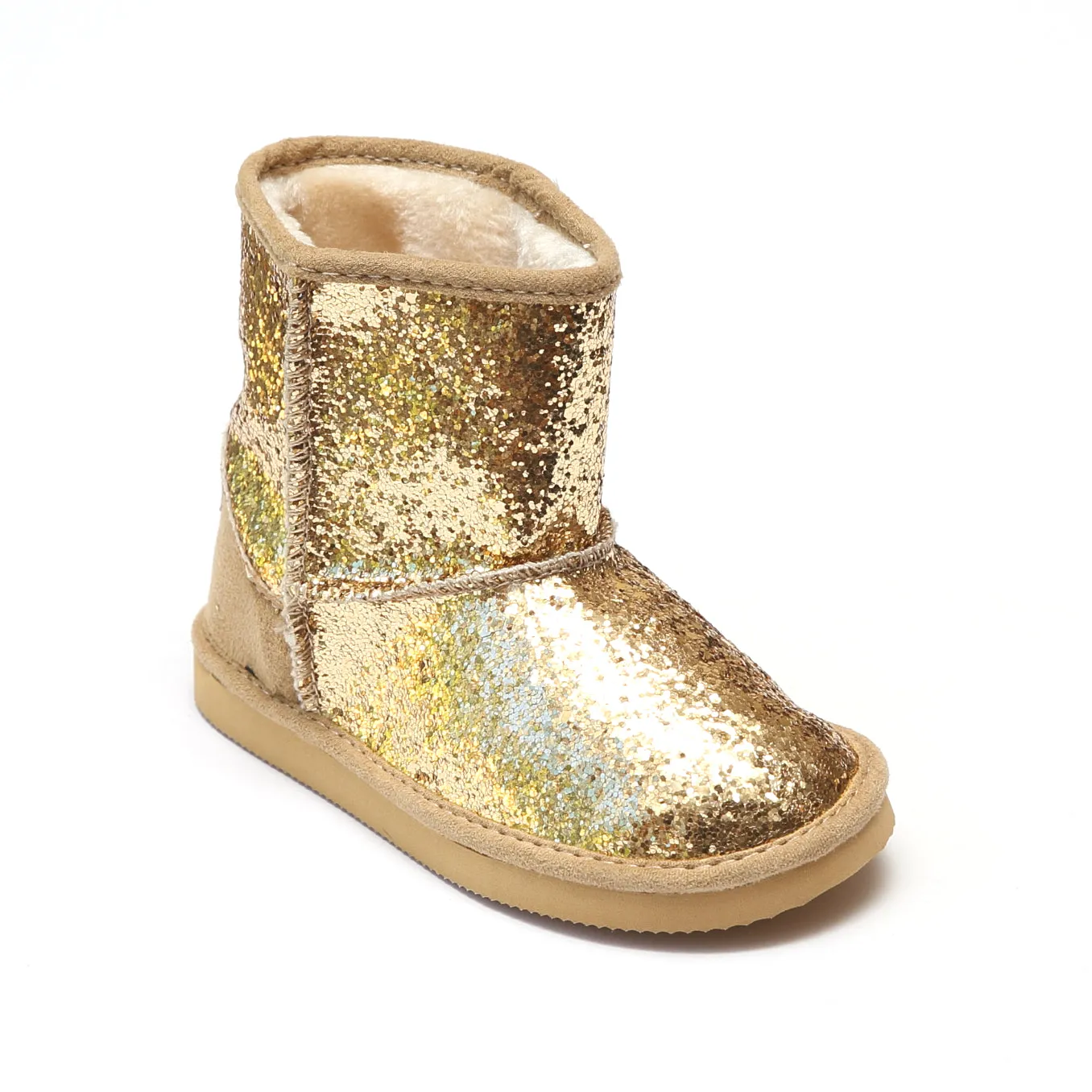 L'Amour Girls Glitter Furry Boots