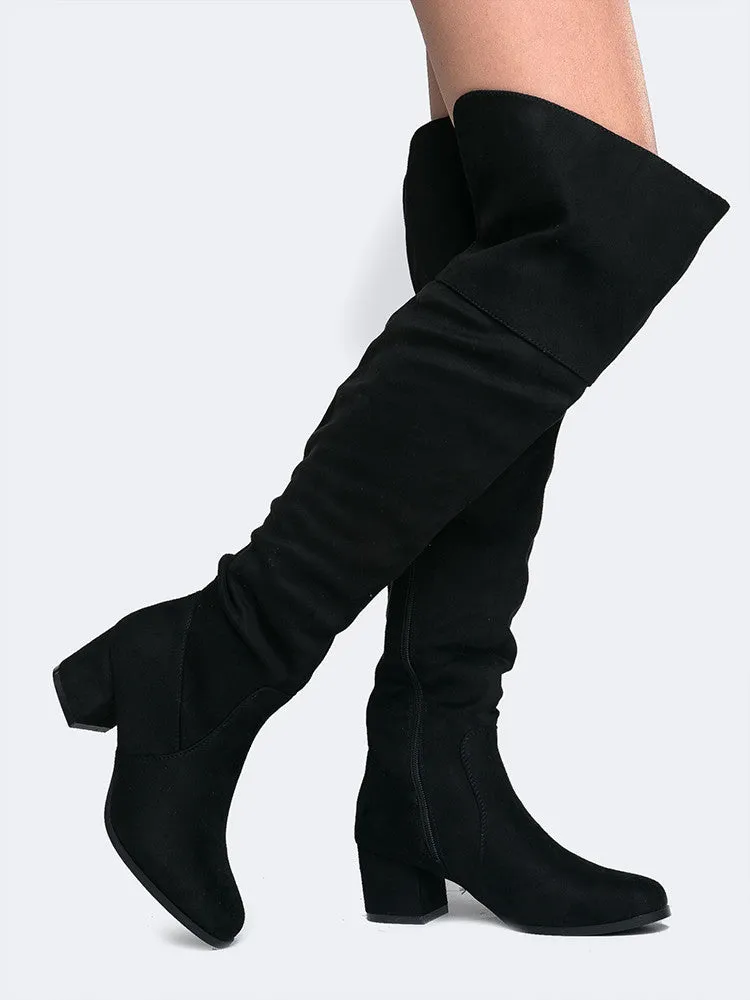 Low Heel Over The Knee Boot