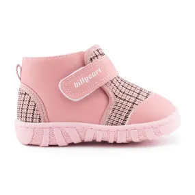 LUNA pink and plaid girls baby and toddler boots