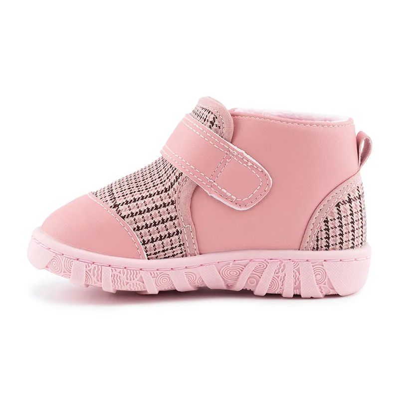 LUNA pink and plaid girls baby and toddler boots