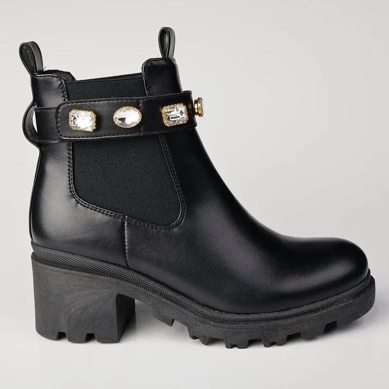 Madison Shante 2 Diamond Belt Boot - Black