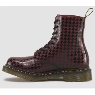 Pina Black   Cherry Hi Shine Houndstooth Printed Softy T Boot