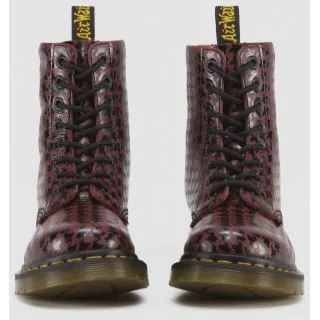 Pina Black   Cherry Hi Shine Houndstooth Printed Softy T Boot