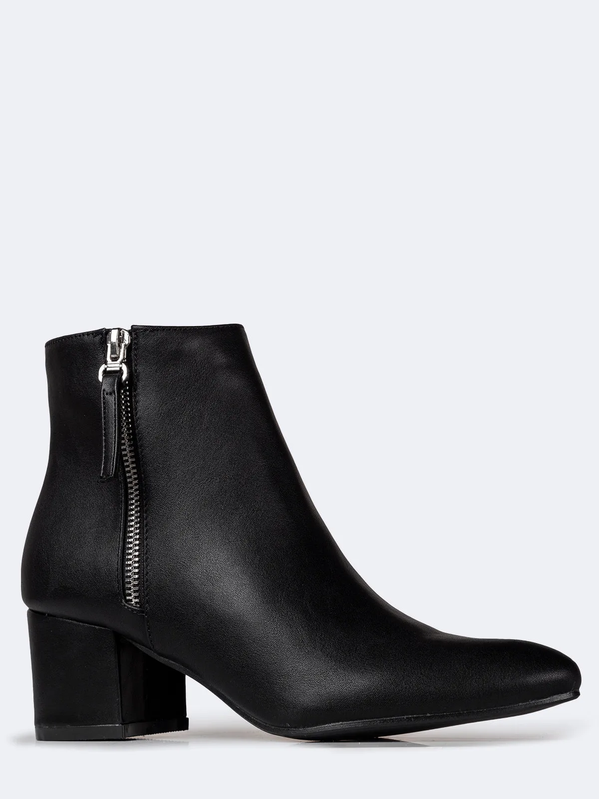 Pointed Toe Zip Ankle Boots