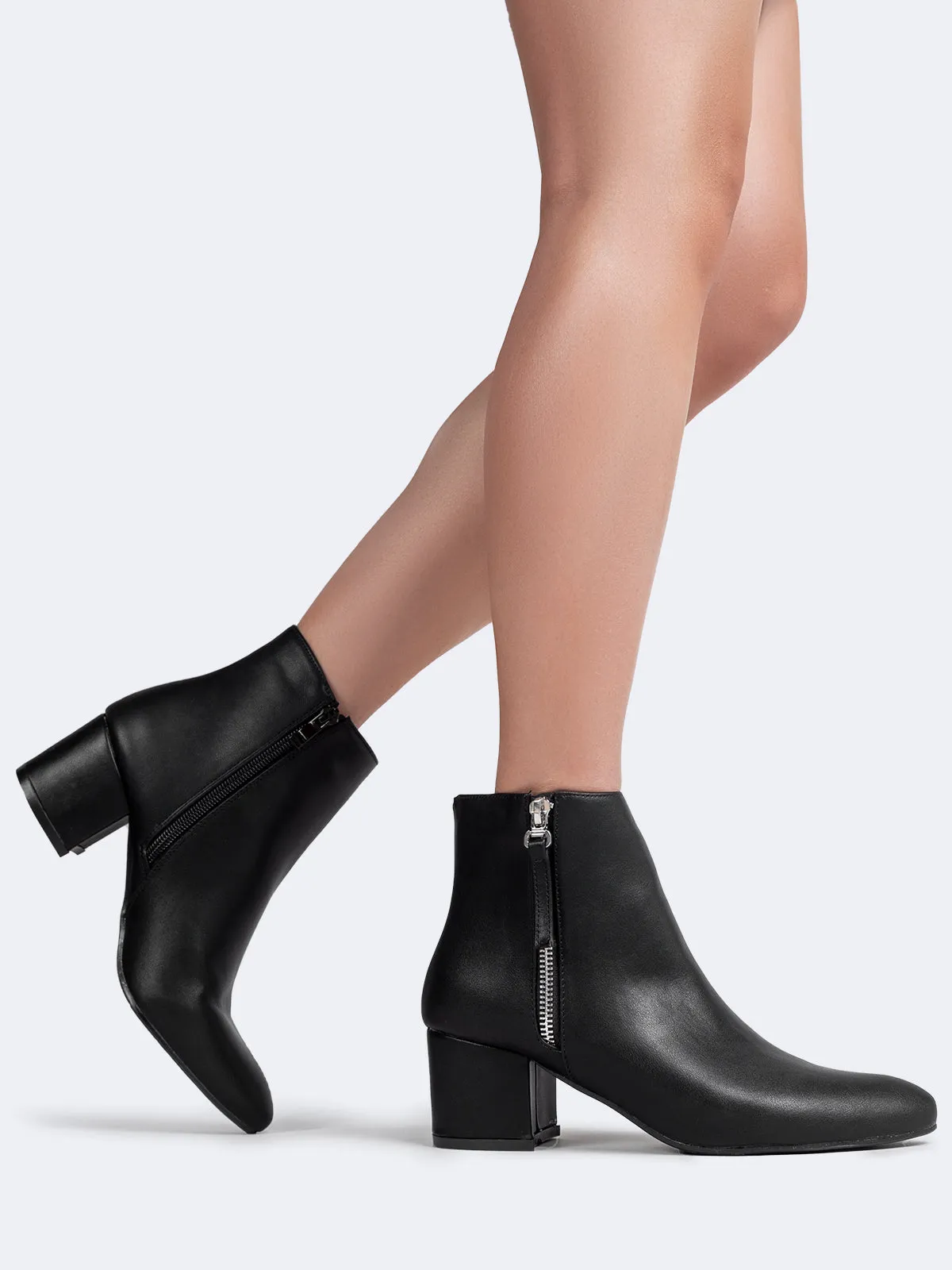 Pointed Toe Zip Ankle Boots