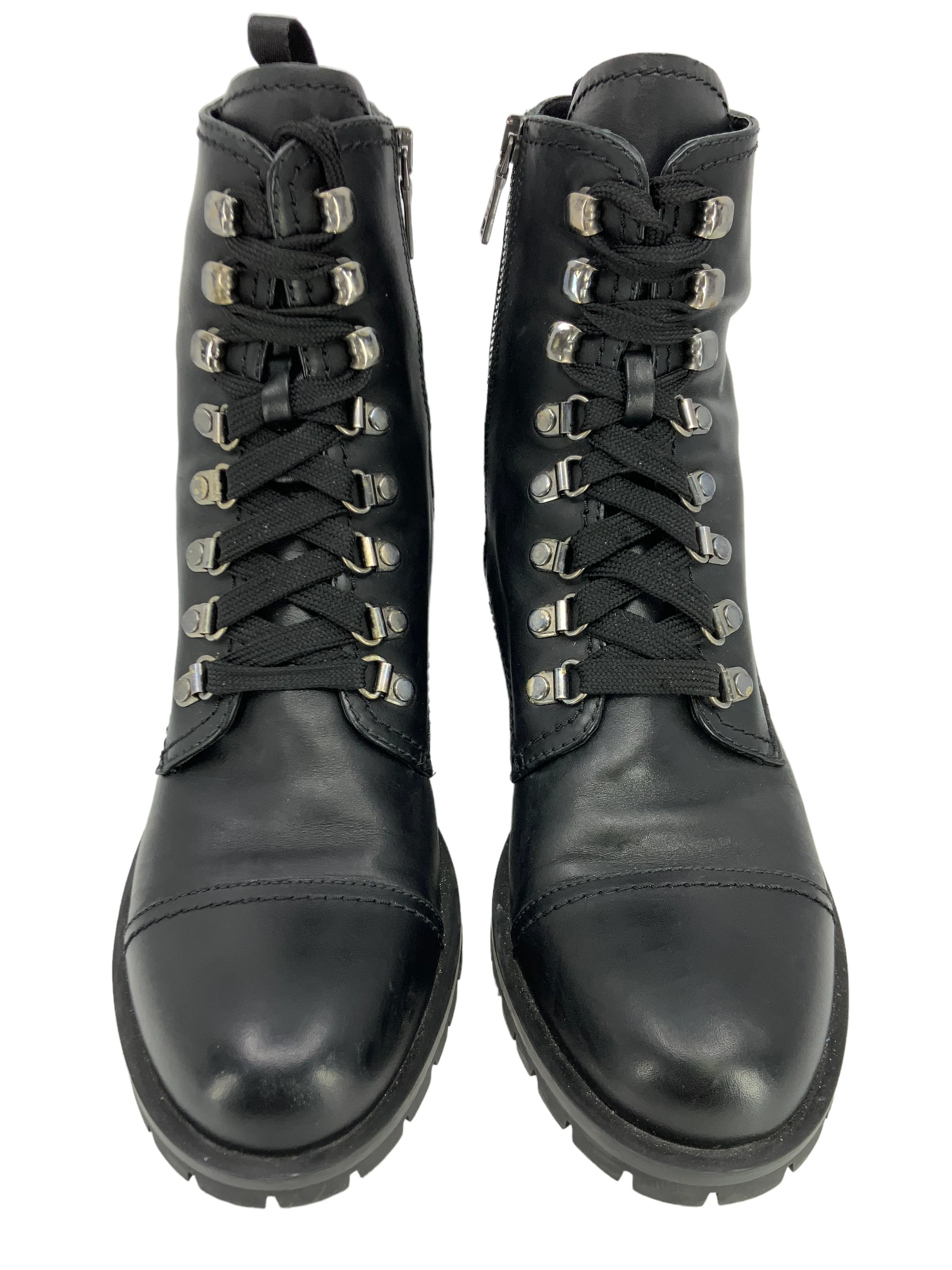 PRADA Leather Lace Up Military Boots Size 9