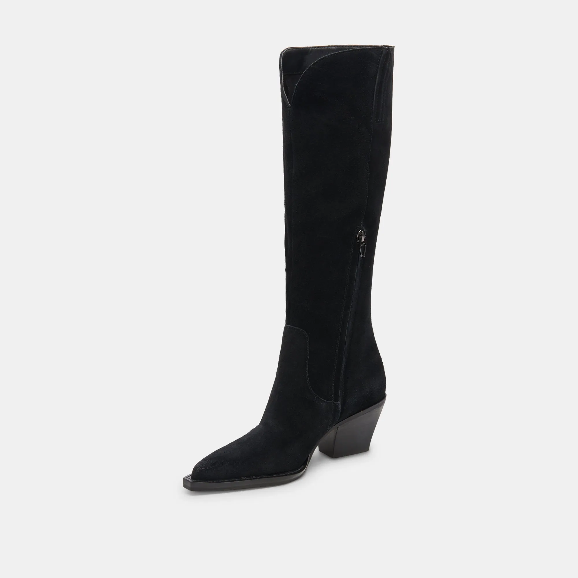 RAJ WIDE CALF BOOTS ONYX SUEDE