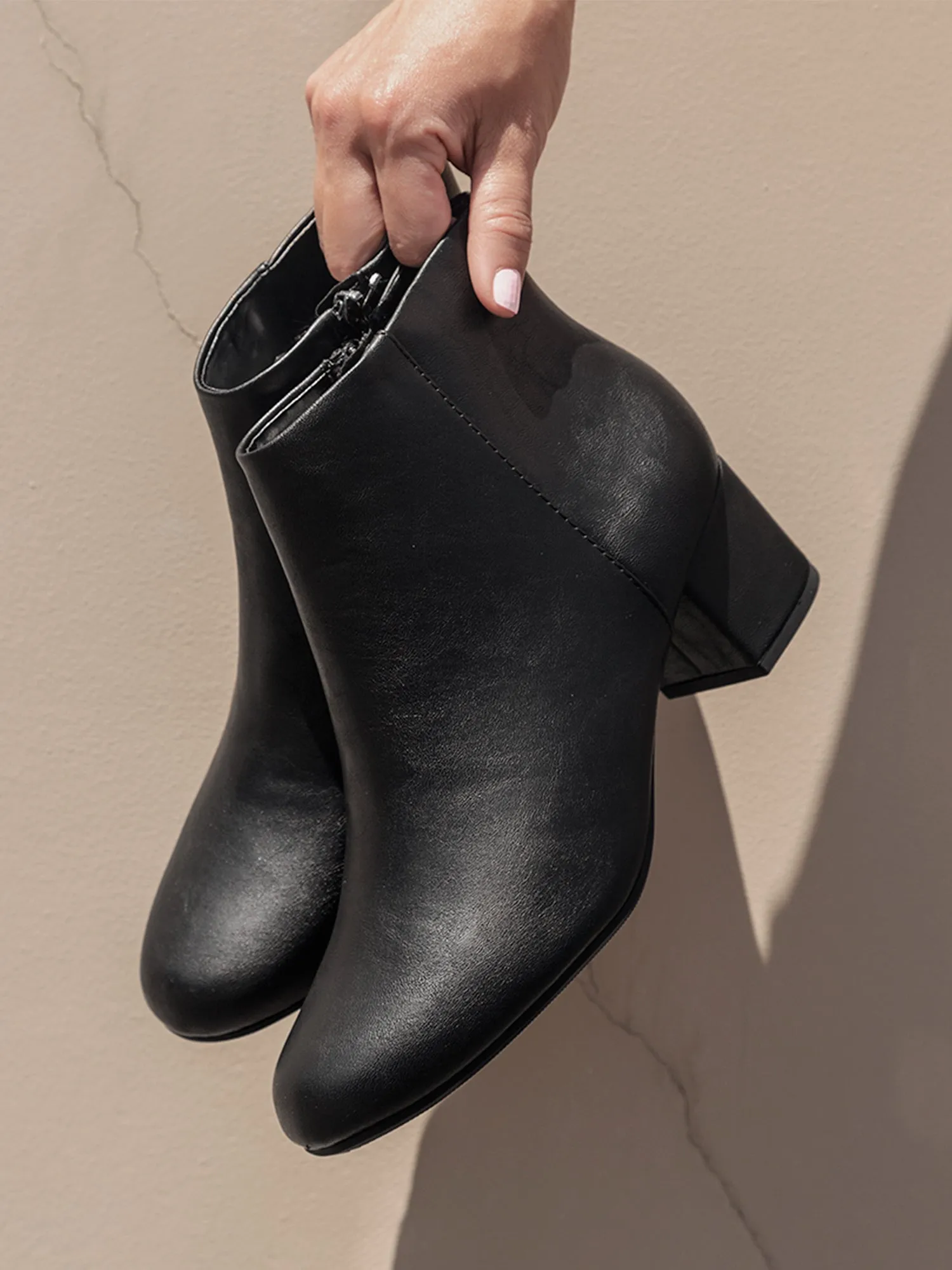 Round Toe Zip Ankle Boots