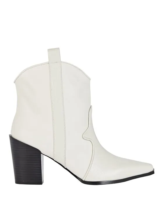 Senso Women's Quillan Calf Leather Cowboy Boot - WHITE