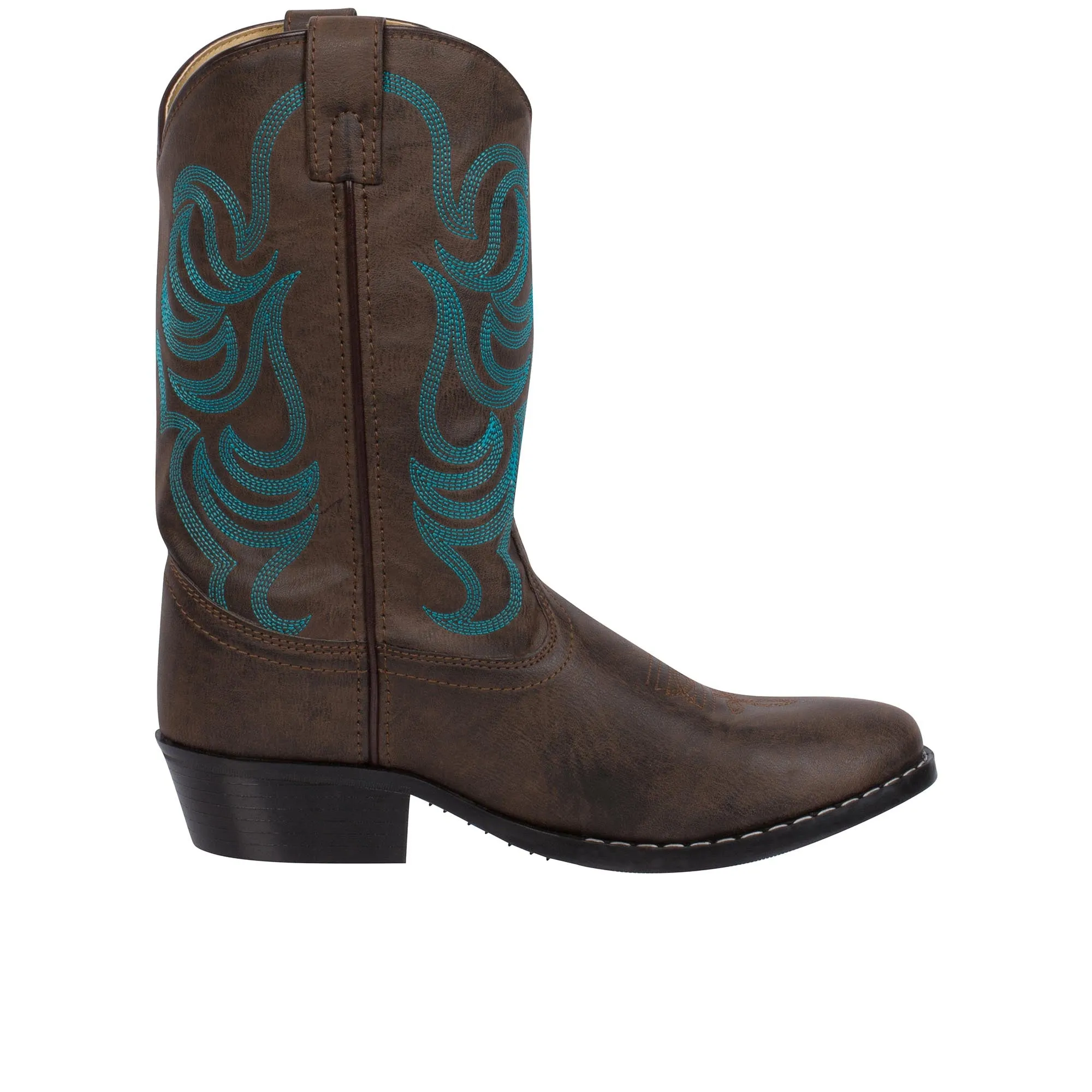 Smoky Mountain Boots Youth Monterey Western Brown Turquoise Stitch