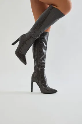 Something Real Knee High Boots - Grey