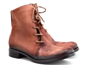 Spiral lace boot  | brandy | cordovan